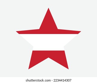 Austria Star Flag. Austrian Star Shape Flag. Country National Banner Icon Symbol Vector 2D Flat Artwork Graphic Illustration svg