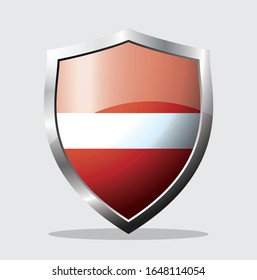 Austria state flag shield icon with white background