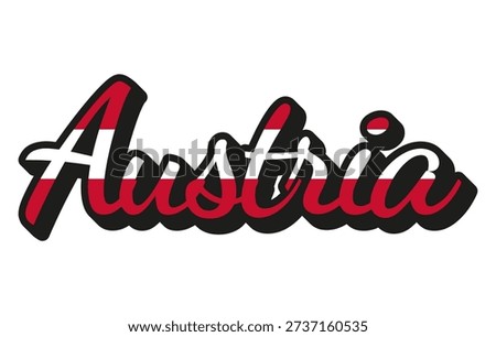 Austria Sticker Vector Lettering Illustration