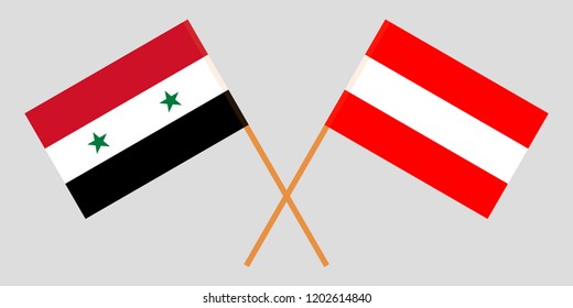Austria and Syria. The Austrian and Syrian flags. Official colors. Correct proportion. Vector illustration