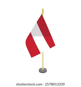 austria table flag pole vector design illustration