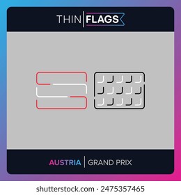 Austria Thin Flag - Motorsport icon - Home of the Austrian Grand Prix