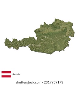 Vector de mapa del país de la topografía de Austria