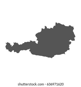 Austria vector map. Black icon on white background.