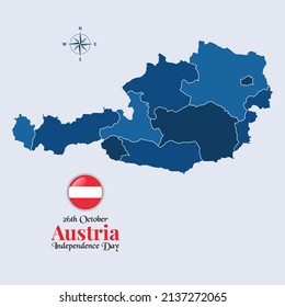 Austria Vector Map Flag Austria Flag Stock Vector (Royalty Free ...