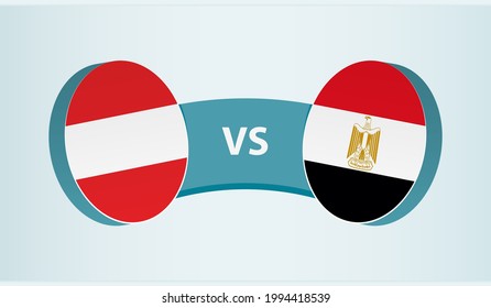 Austria versus Egypt, team sports competition concept. Round flag of countries.