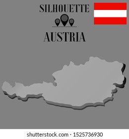 Austria Vienna outline world map silhouette vector illustration, creative design background, national country flag, design element, symbols from countries all continents set. 