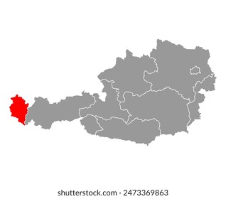 Austria of Vorarlberg map symbol shape, travel web flat concept icon symbol vector illustration .