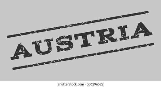 Austria watermark stamp. Text Caption between parallel lines with grunge design style. Rubber seal stamp with dust texture. Vector dark gray color ink imprint on a silver gray background.