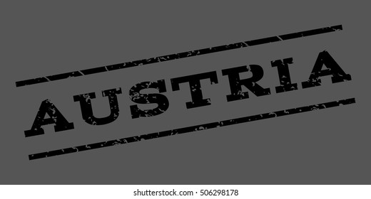 Austria watermark stamp. Text Caption between parallel lines with grunge design style. Rubber seal stamp with dirty texture. Vector black color ink imprint on a gray background.