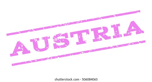 Austria watermark stamp. Text Tag between parallel lines with grunge design style. Rubber seal stamp with dirty texture. Vector violet color ink imprint on a white background.