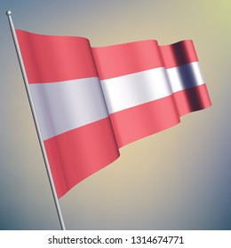 Austria waving 3D flag. National symbol, realistic vector illustration. Eps10. - Vetorial