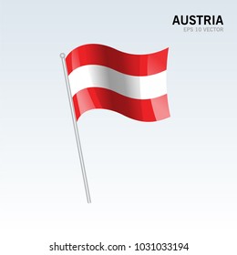 Austria waving flag isolated on gray background