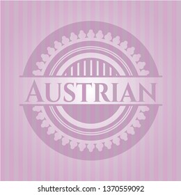 Austrian badge with pink background