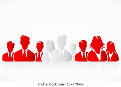 Austrian, Canadian, Danish and Turkish flag business people silhouettes 