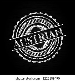 Austrian chalkboard emblem written on a blackboard