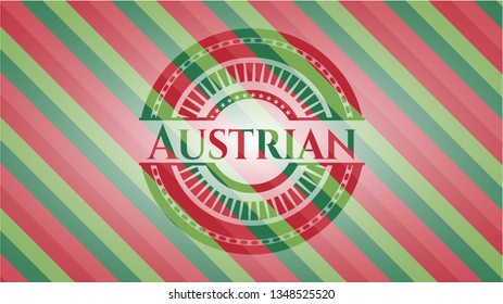 Austrian christmas badge background.