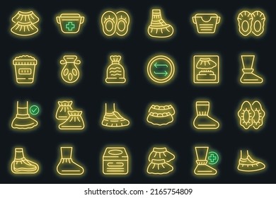 Austrian cuisine icons set outline vector. Strudel bakery. Cafe plate vector neon