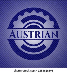Austrian emblem with denim texture