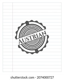 Austrian emblem draw with pencil effect. Vector Illustration. Detailed. 