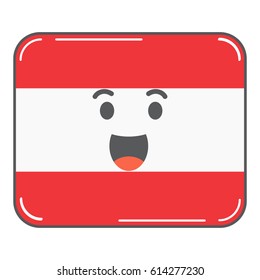 The Austrian emoji flag with the smile mug in flat style a vector