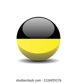 Austrian Empire Circle Button Flag. 3D, Vector, Illustration, Symbol.