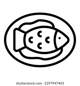 Austrian fish icon outline vector. Vienna food. Austria cuisine