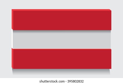 Austrian flag as art object.Vector illustration.