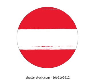 Austrian flag in circle. Vector flag of Austria. 