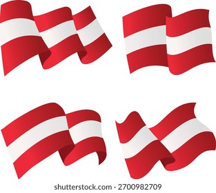 Bandera austriaca ondeando Colecciones en varios ángulos