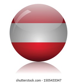 Austrian flag glass icon vector illustration