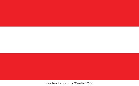 Austrian flag icon. Austrian national symbol. Standard color. A rectangular flag. isolated vector illustration.