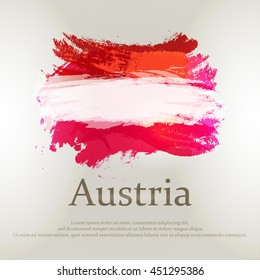 Austrian flag painted abstract colorful brush strokes - vector illustration