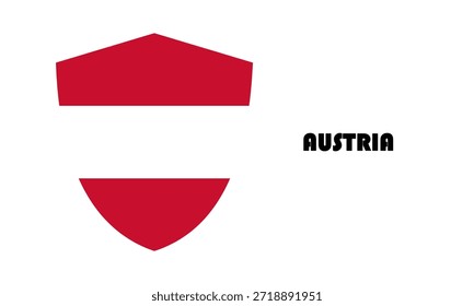 Austrian flag in shield shape (badge)