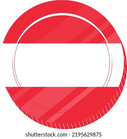 Mano vectorial de la bandera austríaca, peto vectorial de EUR