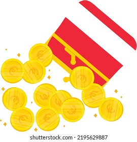 Österreichische Flagge, handgezeichnet, EUR Vektorgrafik, handgezeichnet