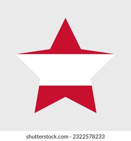 Austrian flag vector icons set in the shape of heart, star, circle and map
