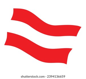 Austrian flag waving on a white background	
