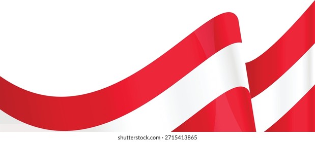 Bandera austriaca ondeando en el viento con colores vibrantes.