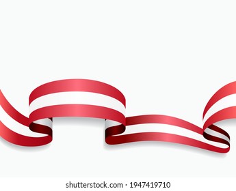 Bandera austríaca ondeando fondo abstracto. Ilustración vectorial.
