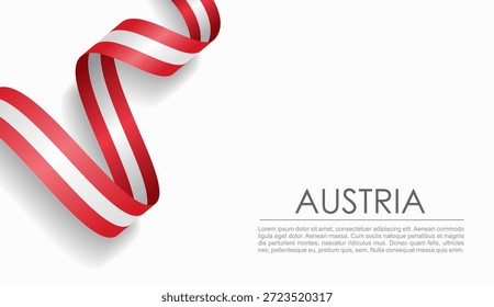 Cinta ondulada de la bandera austriaca, que simboliza el orgullo nacional, ideal para temas de diseño patriótico o cultural. Ilustración vectorial.
