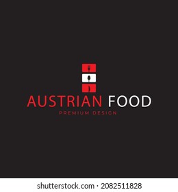 austrian food restaurant logo vector icon symbol illustration design template