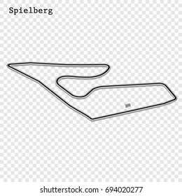 Austrian grand prix race track. circuit for motorsport and autosport. Vector illustration. Austria Red Bull Ring, Spielberg