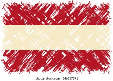 Austrian grunge flag. Vector illustration. Grunge effect can be cleaned easily.