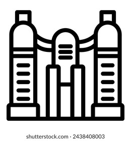 Austrian heritage icon outline vector. Historical famous edifice. Metropolis mansion building