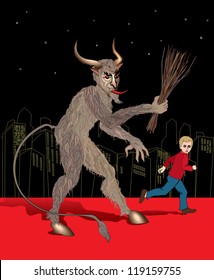 Austrian Krampus Christmas card