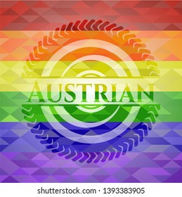 Austrian lgbt colors emblem. Vector Illustration. Mosaic.