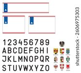 Austrian License Plate DIY Kit – Editable Car Plate Template with Fonts and State Crests
