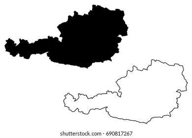 Austrian map vector illustration