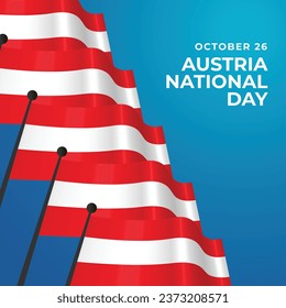 Österreichische Design-Vorlage zum Nationalfeiertag. österreichische Flagge Vektordesign. flaches Design. Vektor eps10.